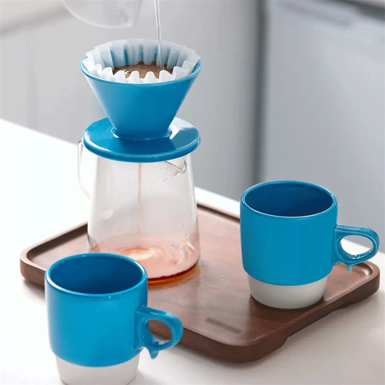 Maison Tasse à café en céramique simple de 280 ML tasse thé exquise après-midi bureau conception créative Décoration(Blue)