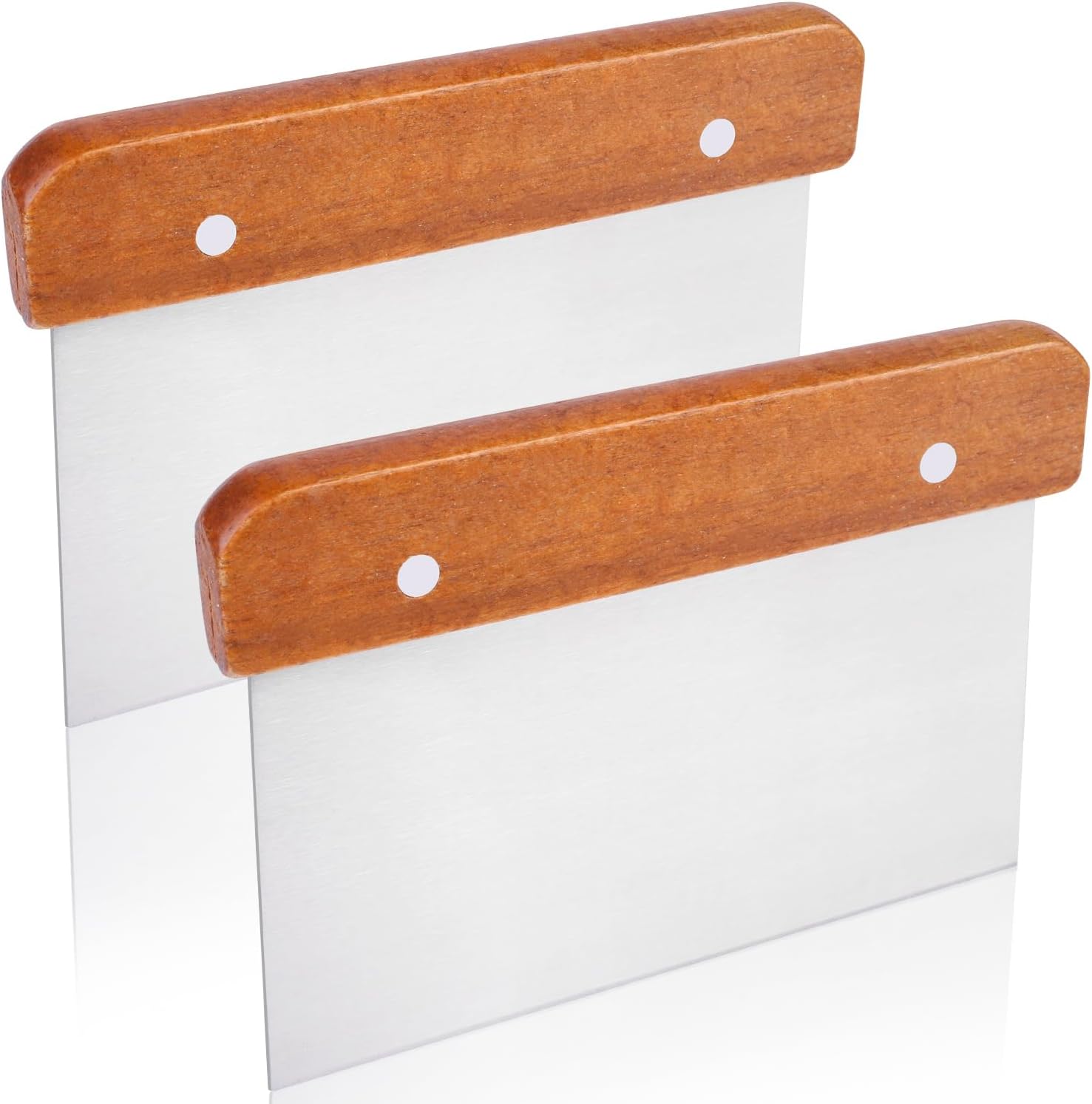 Fzyisw Pack of 2 Dough Scrapers Stainless Steel 15 cm Dough Card Stainless Steel Dough Cutter