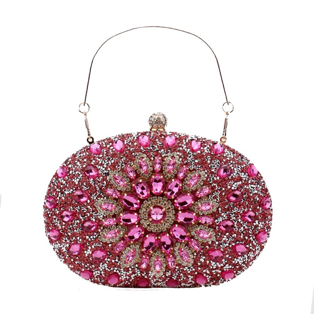 Bunt Strass Abendtasche Glitzer Kristall Handtasche Diamant Clutch Abendtasche Mit Abnehmbarer Griff Schulterkette Elegant Kettentasche Umhängetasche für Hochzeit Abschlussball Goldbunt