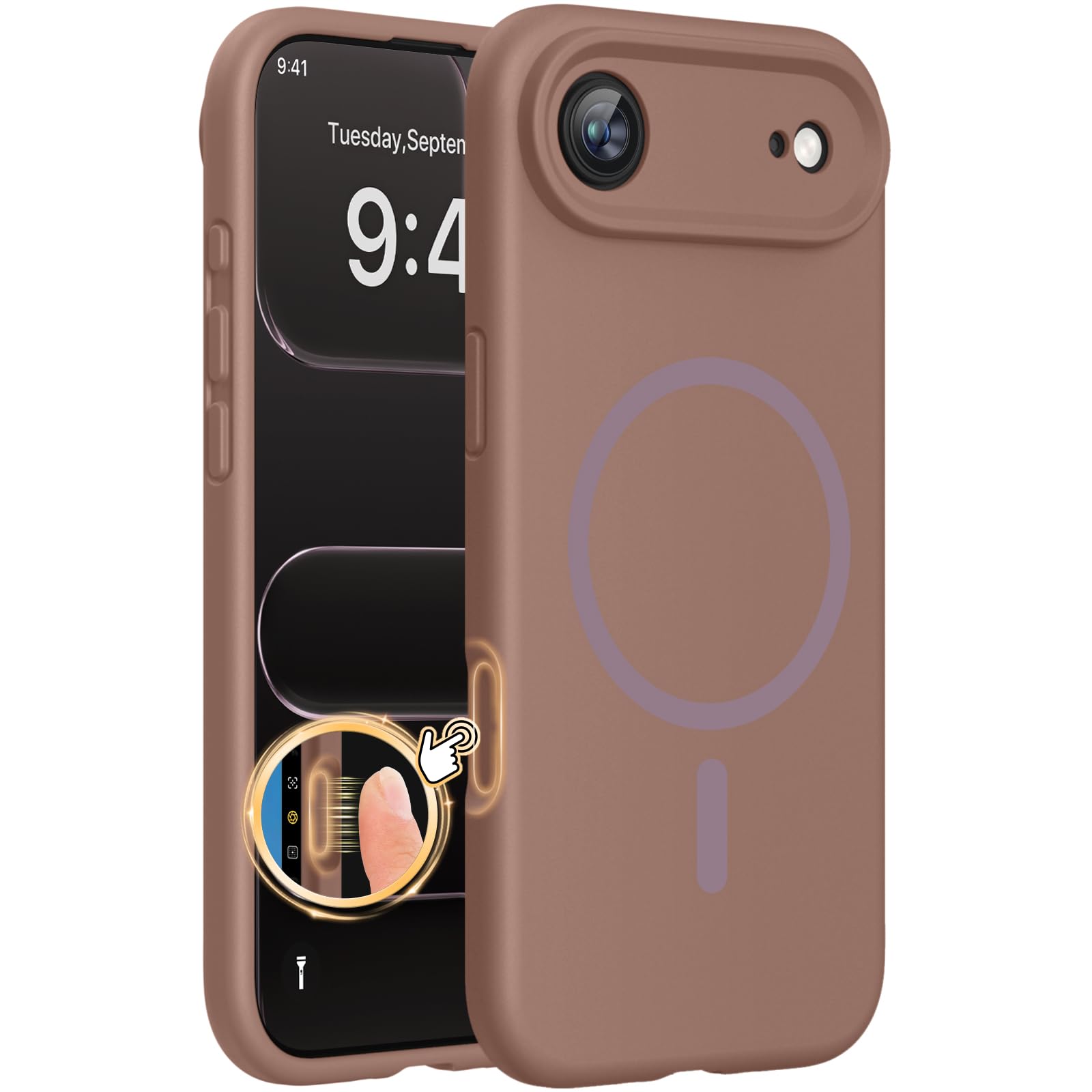 Miracase Magnetic for iPhone Air Case, Silicone, Chocolate
