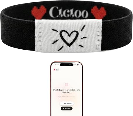 NFC Love Bracelet Healing Bracelets for Women, Tap to Share Random Love Quotes, Daily Positive Quotes Elastic Wristband, Anniversary & Birthday Gifts for Girlfriend Wife Her, Best Friend Relationship Inspirational Gift