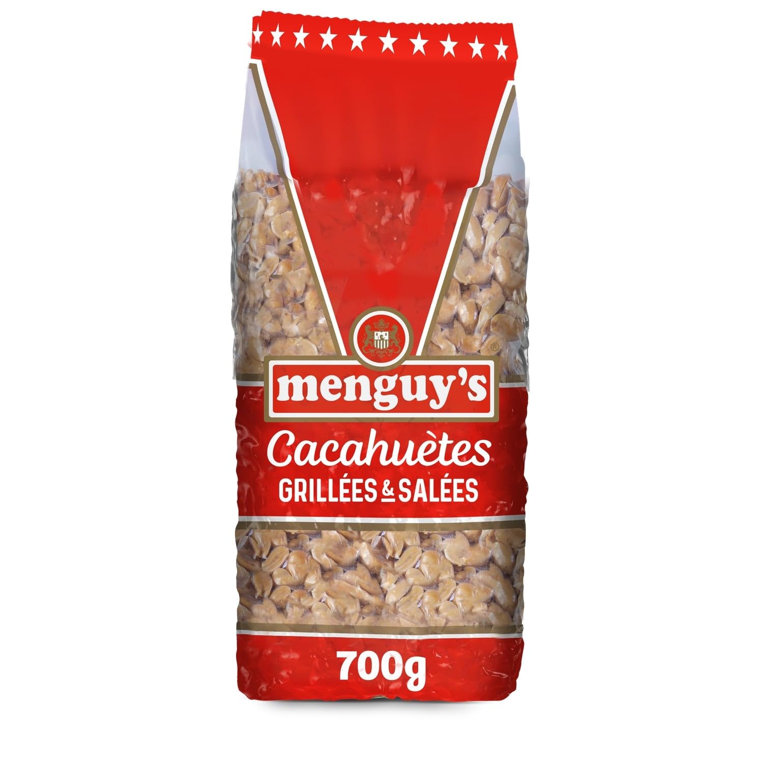 MENGUY'S Cacahuètes Grillées et Salées, 700 g — Torréfaction Artisanale au Four, Pointe de Sel, Sans Conservateur - Lot de 3