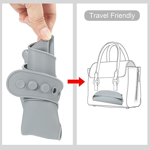 Miniatura 6 de PandaEar 3 Pack Waterproof Silicone Baby Bibs Super Thin Light Weight Feeding Bib with Food Catcher Pocket for Toddler