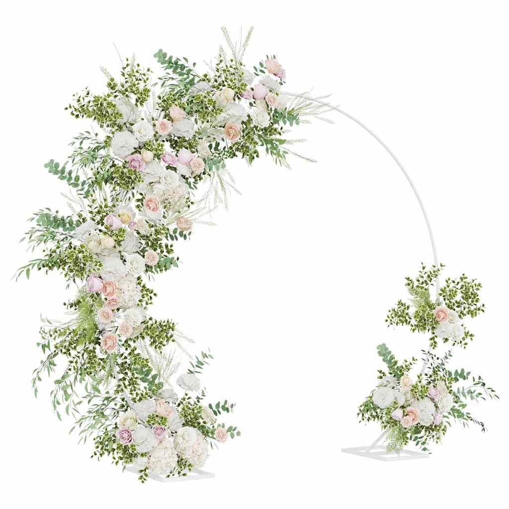 Mangloder - Arco de boda blanco de acero, 220 x 45 x 200 cm, con recubrimiento en polvo, para jardín, balcón, terraza, decoración exterior