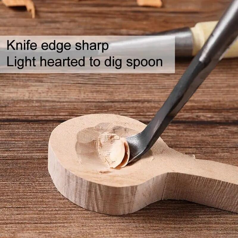 Hand Chisel Professional Woodworking Carving Wooden Spoon Making Hand Tools DIY Warping Head Carving Knife 10mm/15mm/20mm - (Color: 15mm)