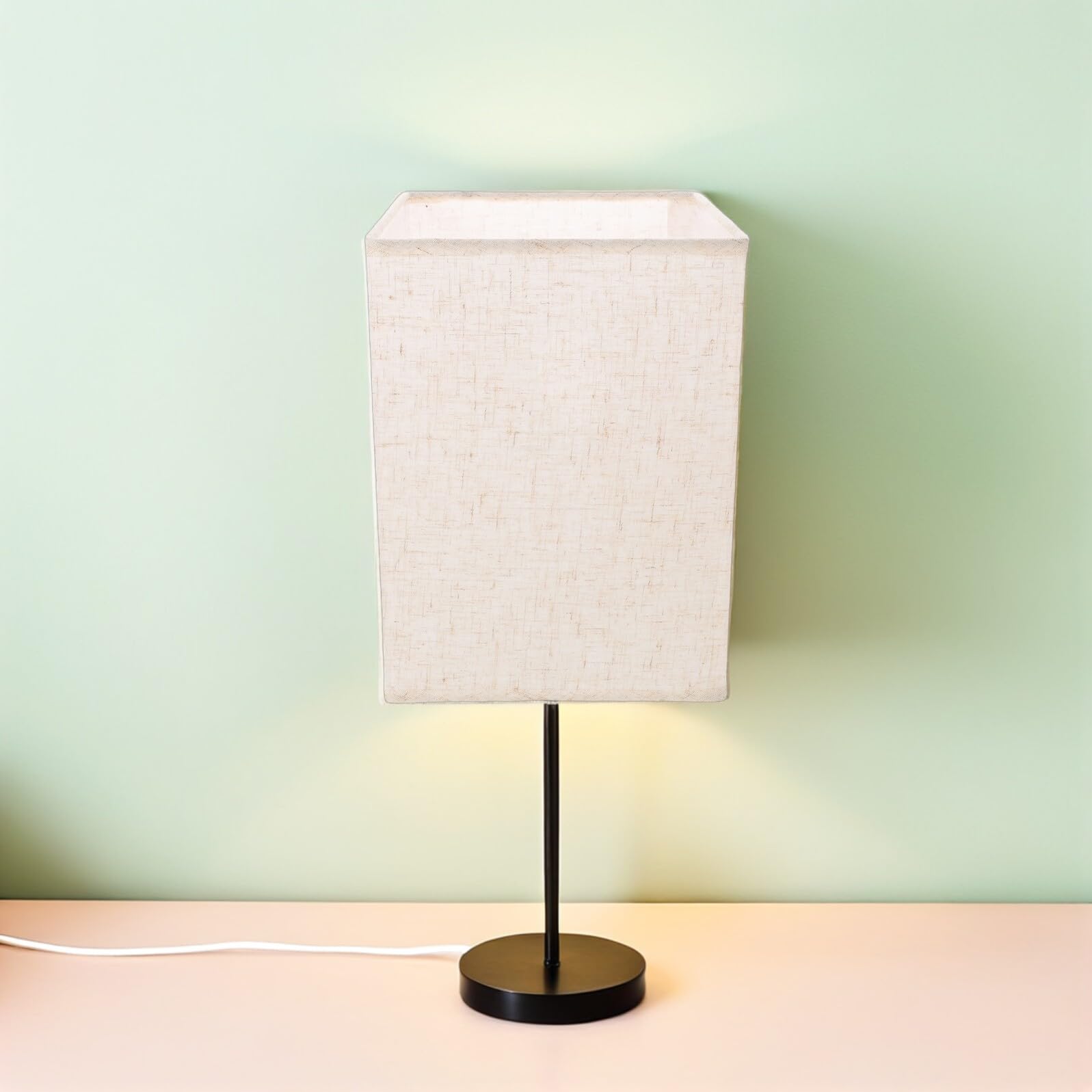 TOYANDONA Paralume Rettangolare Vintage Copertura Apparecchi di Illuminazione Paralume Rustico da Scrivania Clip Sostituzione per Camera da Letto e Soggiorno