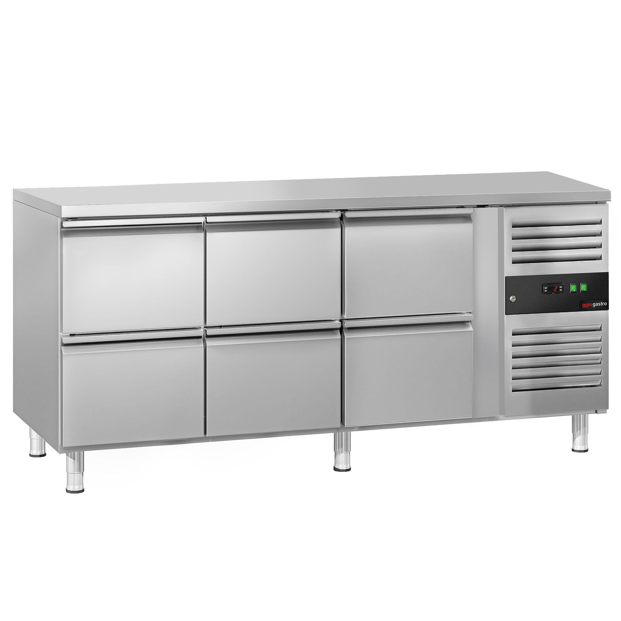 GGM Gastro | KTJ187ND6 | Table réfrigérée ECO - 1795x700 mm - avec 6 tiroirs