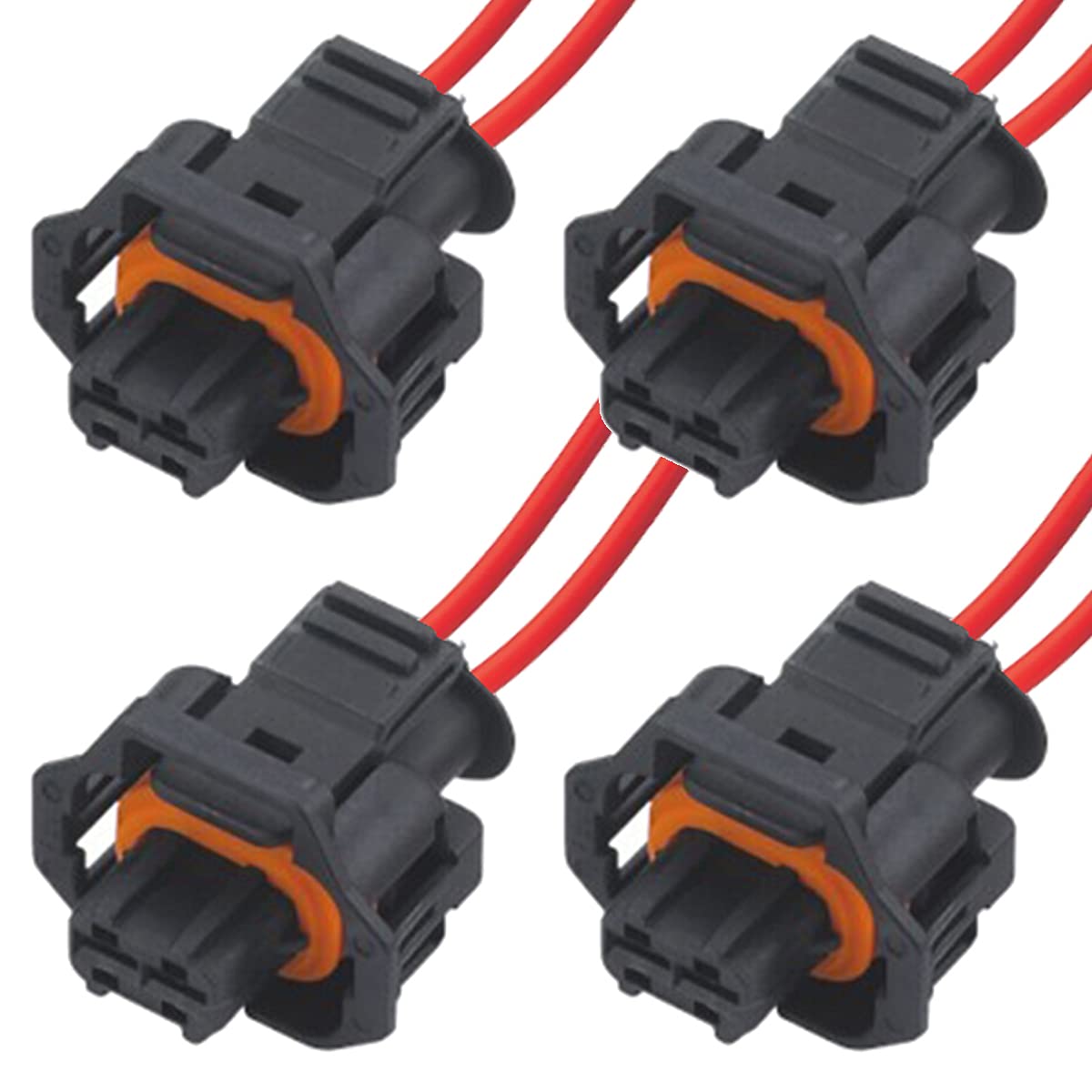 Conector de repuesto para inyector de inyector de diésel Bosch DJB7026Y-3.5-21 (4 x hembra) con cable 1928403874, 1928403698, 1 928 403 698, 1928404655, 1 928 404 655, 12790266, 3S7T14A464MA | 1928403874, 1928403698, 1 928 403 698, 1928404655, 12790266, 3