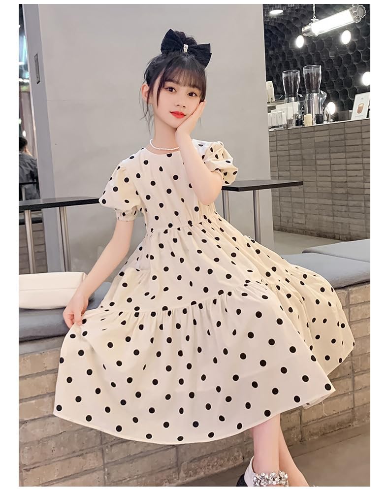Dziewczęce sukienki w kształcie litery A okrągłe sukienki w stylu casual, imprezowa, dziewczęca letnia sukienka Boho Beach Casual Smocked Maxi sukienki 6-16 lat