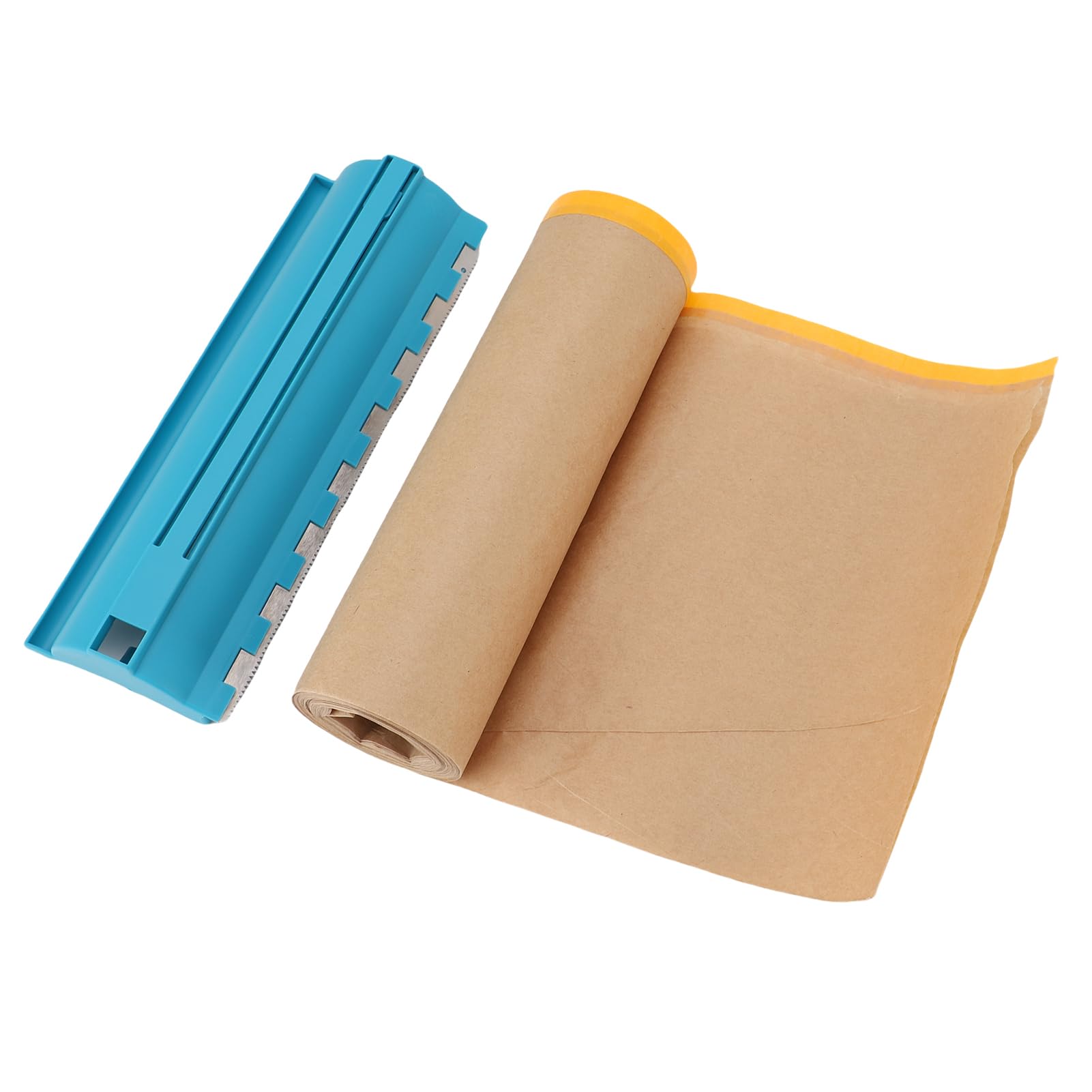 Acouto 4 Rotoli di Mascheratura Pre-nastrati con Dispenser 18 Pollici 80 Piedi Rotolo Adesivo Protettivo per Vernice per Coprire Battiscopa Telai Auto Carta per Mascheratura Carrozzeria Auto Carta