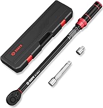 VANPO 1/2" Torque Wrench 60-460Nm, 72 Tooth Car and Motorcycle Torque Wrench Set 3 Pieces with 125mm Extension Bar, Adapter 1/2" to 3/8", for Car, Truck, Tire Change