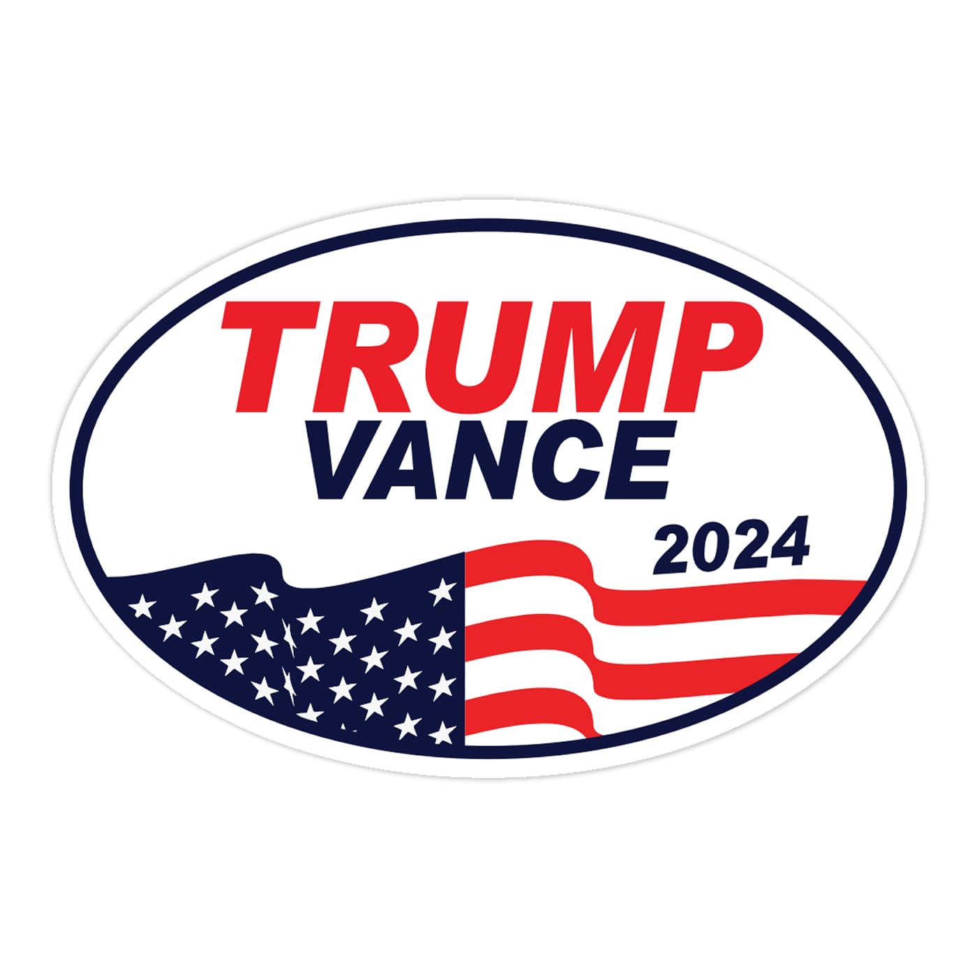 Trump Vance 2024 Magnet, Donald Trump JD Vance President 2024 Car Magnet, United States Flag Design, 6" x 4" Magnet