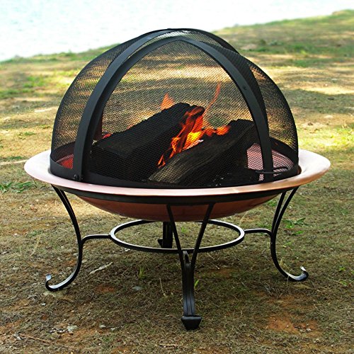 Catalina Creations 50" Heavy Duty Fire Pit, Easy Access, Hinged, Spark Screen