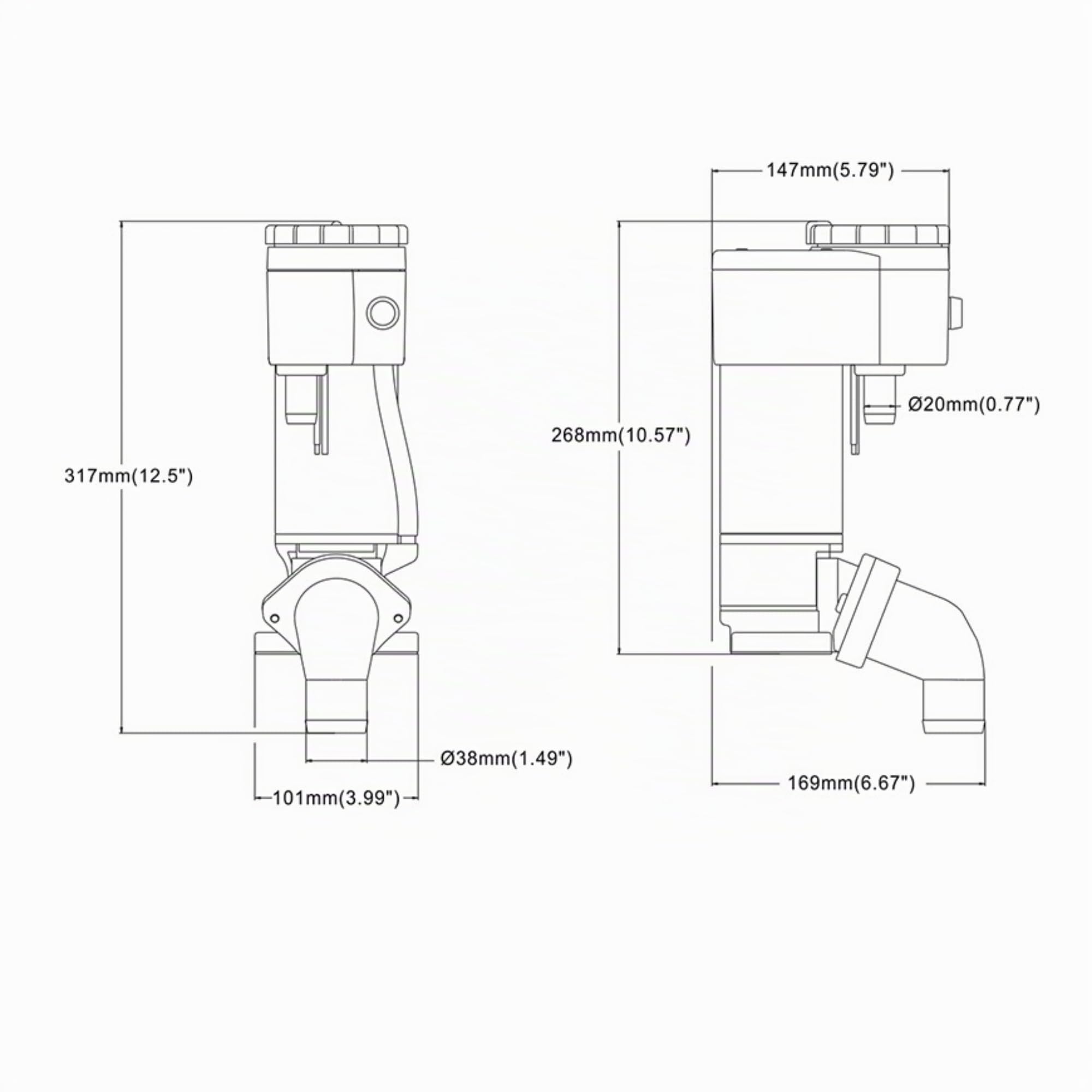Seaflo Kit di conversione da manuale a WC marino elettrico, bianco (SFMTP1-02)