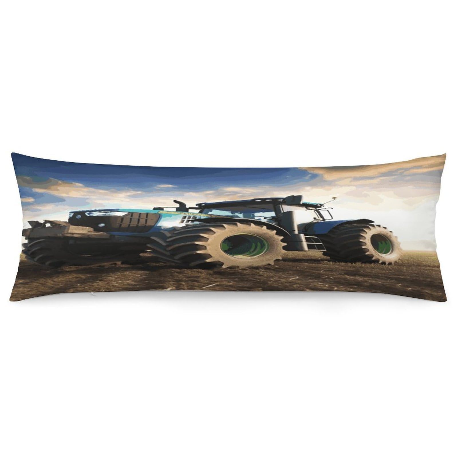 Farm Tractor Body Pillow Cover Luxury Long Body Pillow Pillowcase with Hidden Zipper Breathable Soft Cozy Pillow Case Wrinkle Fade Resistant Pillowcase 20''×54''