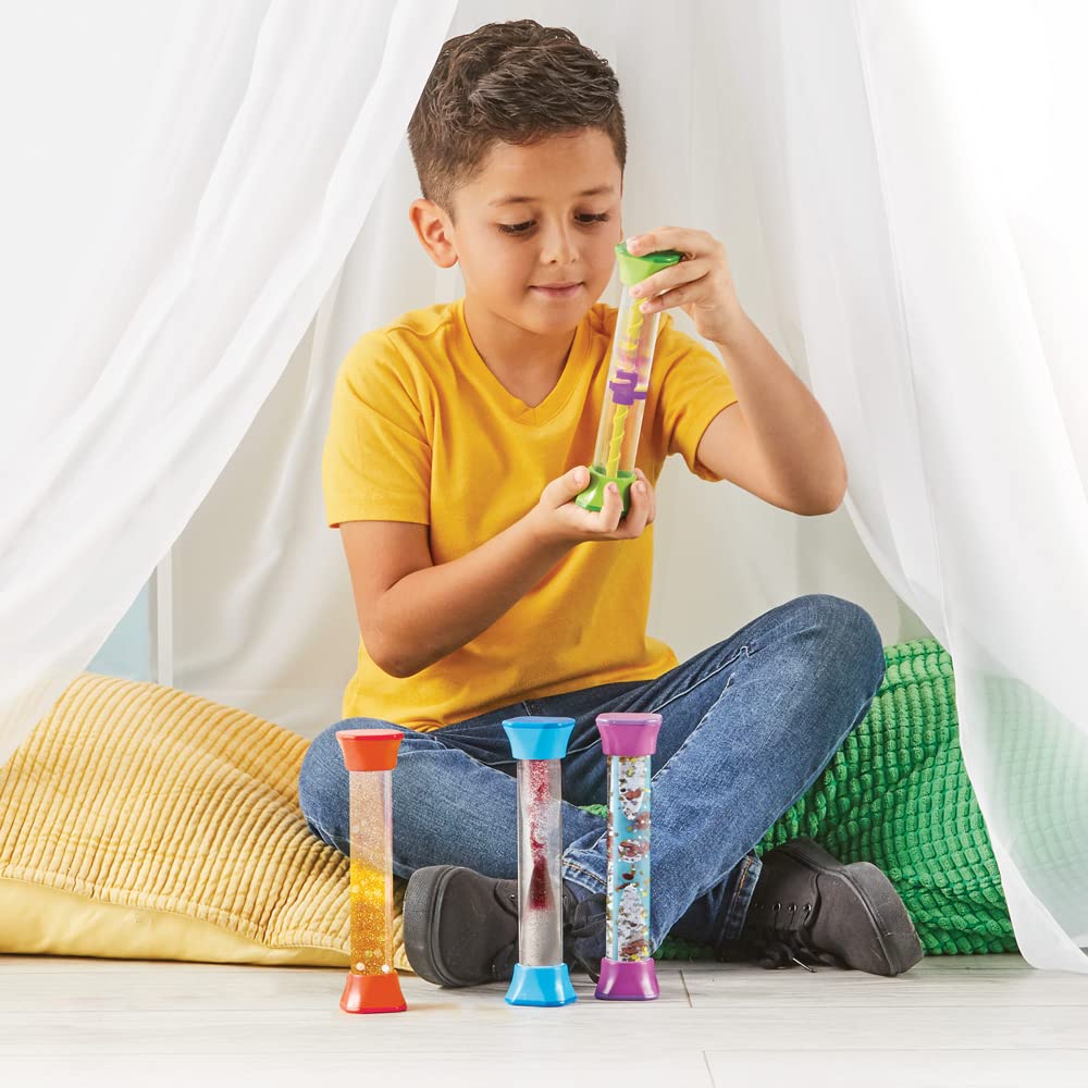 Learning Resources Sensory Fidget Tubes, Anxiety Relief Toy, Occupational Therapy Toys, Fidget Toys for Kids, Kids Sensory Toys for Sensory Play, Play Therapy Toys (Set of 4)