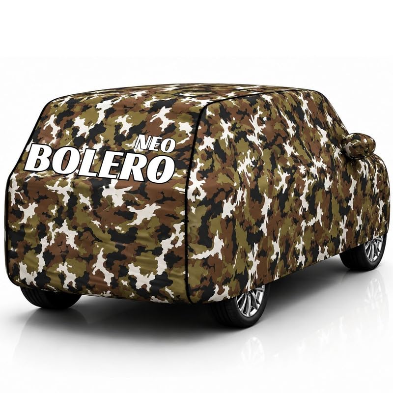 Image of Back-Boo Heavy Waterproof Bolero Neo Car Cover | Polyester Car Body Covers for Rain & Sun | UV Protection, Dustproof, Scratch Resistant, Windproof, Heat Resistant, Custom Fit - (Jungle)