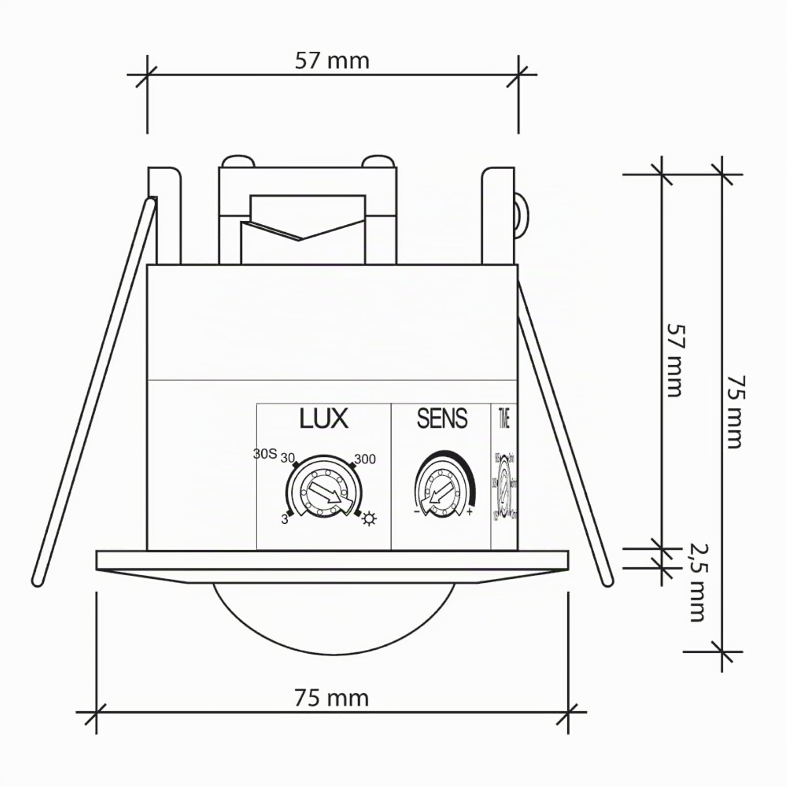 SEBSON 2X Détecteur de Mouvement Intérieur | Montage Encastré au Plafond, HF Capteur, LED Compatible, Programmable, Portée 2-16m/ 360°, Max, 1200W/ 300W