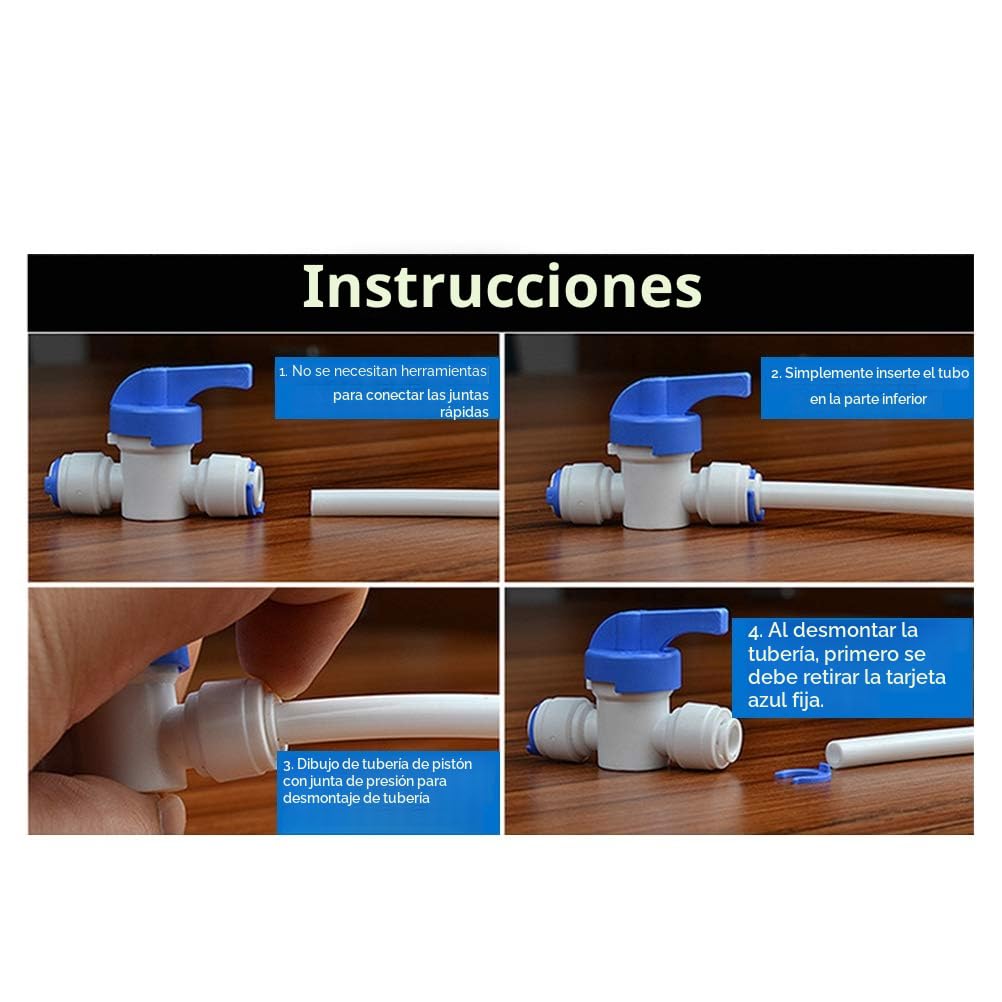 Kit de Frigorífico Manguera de Suministro de Agua Universal de 15 m, Conector de Manguera de Frigorífico de 1/4 ", Kit de Filtro para Frigorífico Samsung / Frigorífico Europeo / Frigorífico Americano