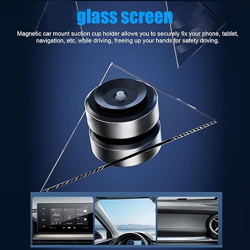 Miniatura 9 de Magnetic Car Phone Mount - 360 Rotatable Suction Cup Holder with Vacuum Adsorption for Windshield Dashboard - Universal Compatible with Smartphones