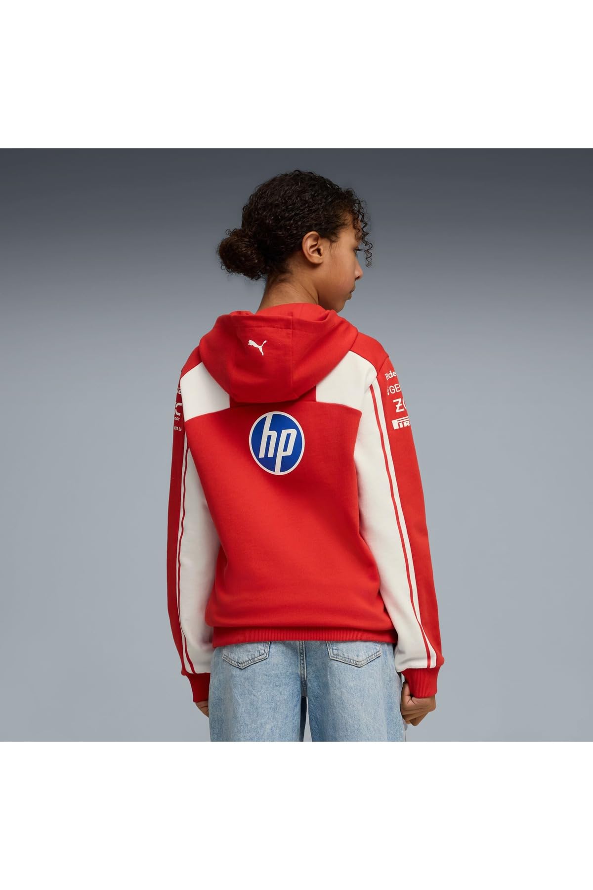 PUMA Scuderia Ferrari F1 2026 Felpa con Cappuccio Team Bambino Rosso