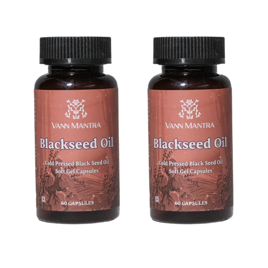 VANN MANTRA Blackseed Oil 60 Softgels Capsules (500mg)- Natural Herbal Kalonji Food Supplement for Men & Women, Nigella Sativa Cold-Pressed Capsule for Healthy Skin,Hair & Overall Wellness (Pack of 2) (B0CCYRB74C) Amazon Price History, Amazon Price Tracker