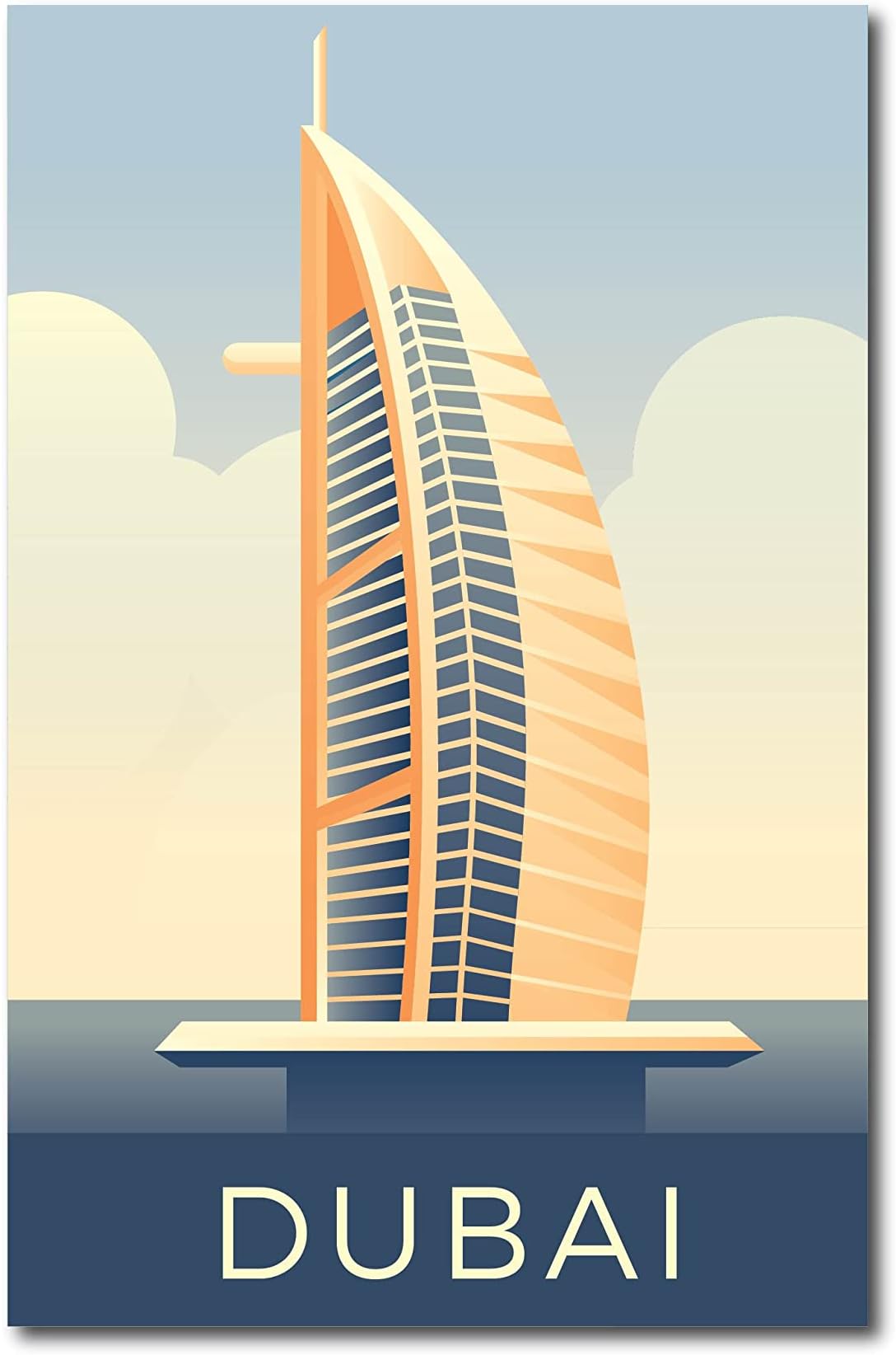 Dubai Fridge Magnet Souvenir Gift Fridge Refrigerator Stylish Wooden Printed Multicolor Fridge Magnet L X H 1.9 X 3 Inch