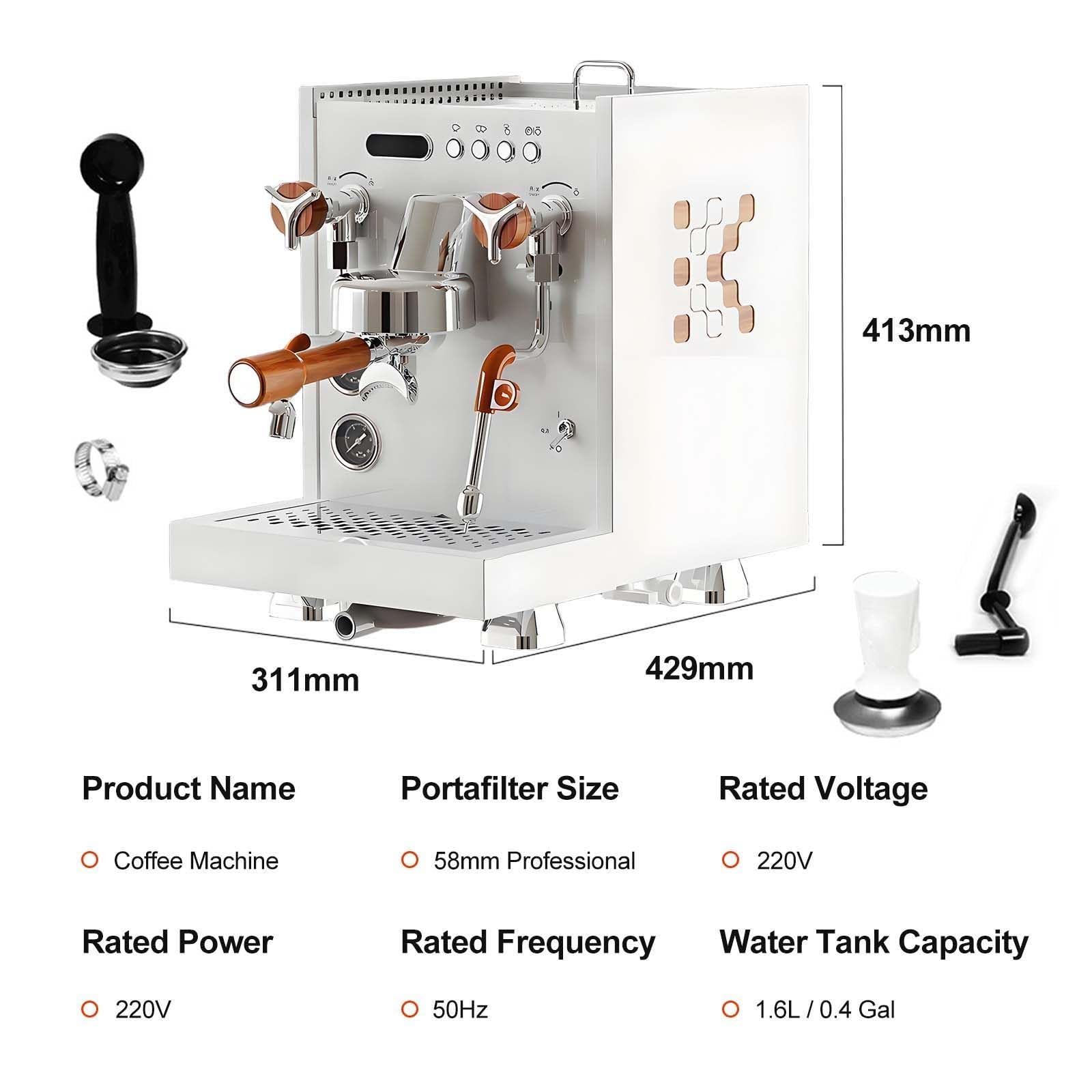 Spieniacz I Spieniacz Do Mleka, Elektryczny Podgrzewacz I Spieniacz Do Mleka Do Latte I Macchiato, Z Dyszą SpieniająCą, 58 Mm, Ubijak O StałEj Sile Spieniania, łYżEczka Do Kawy