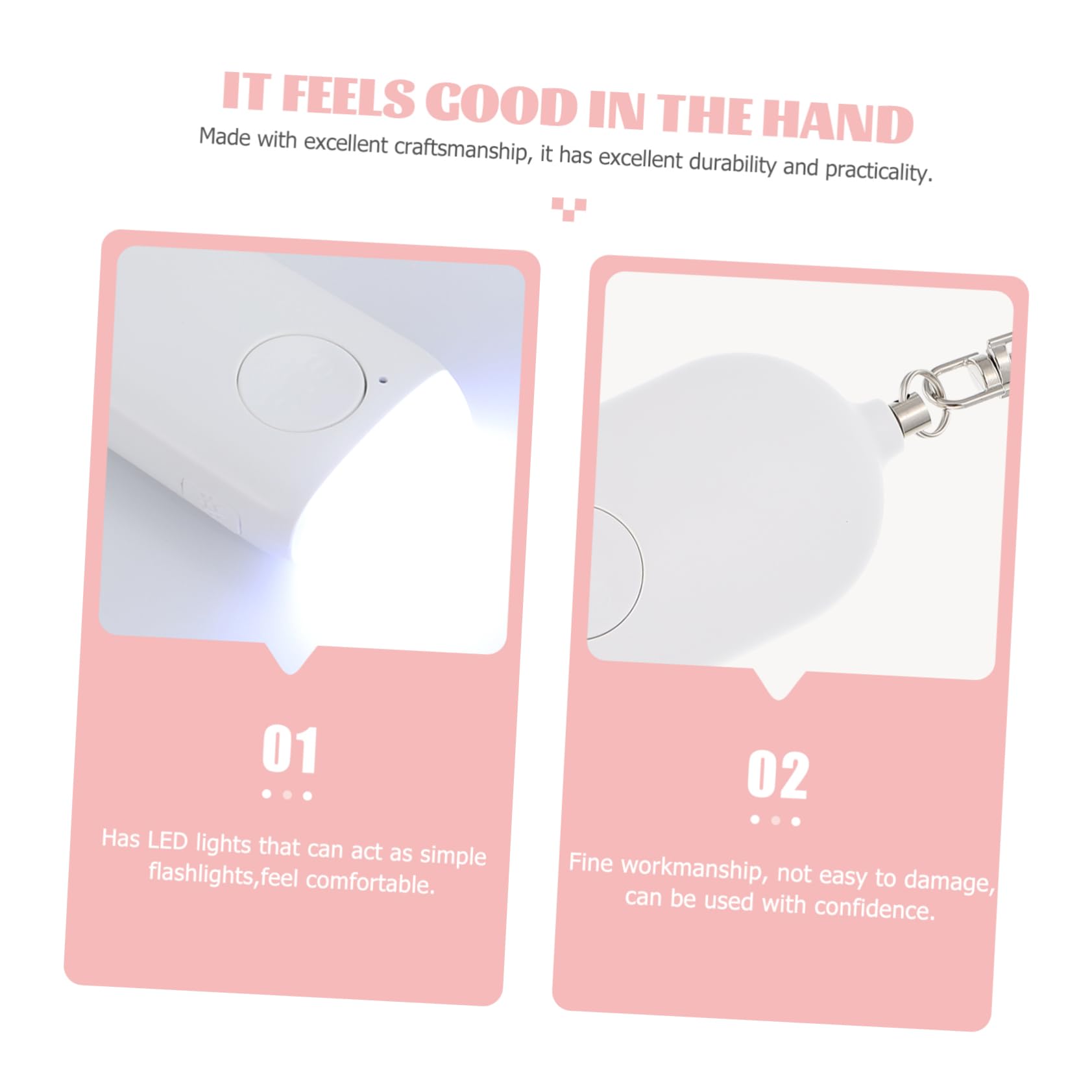 Uonlytech 4ensembles Alarme Personnelle Rechargeable avec Lampe LED Portable Et Légère pour Femmes Idéale pour Activités Extérieur Sécurité Personnelle