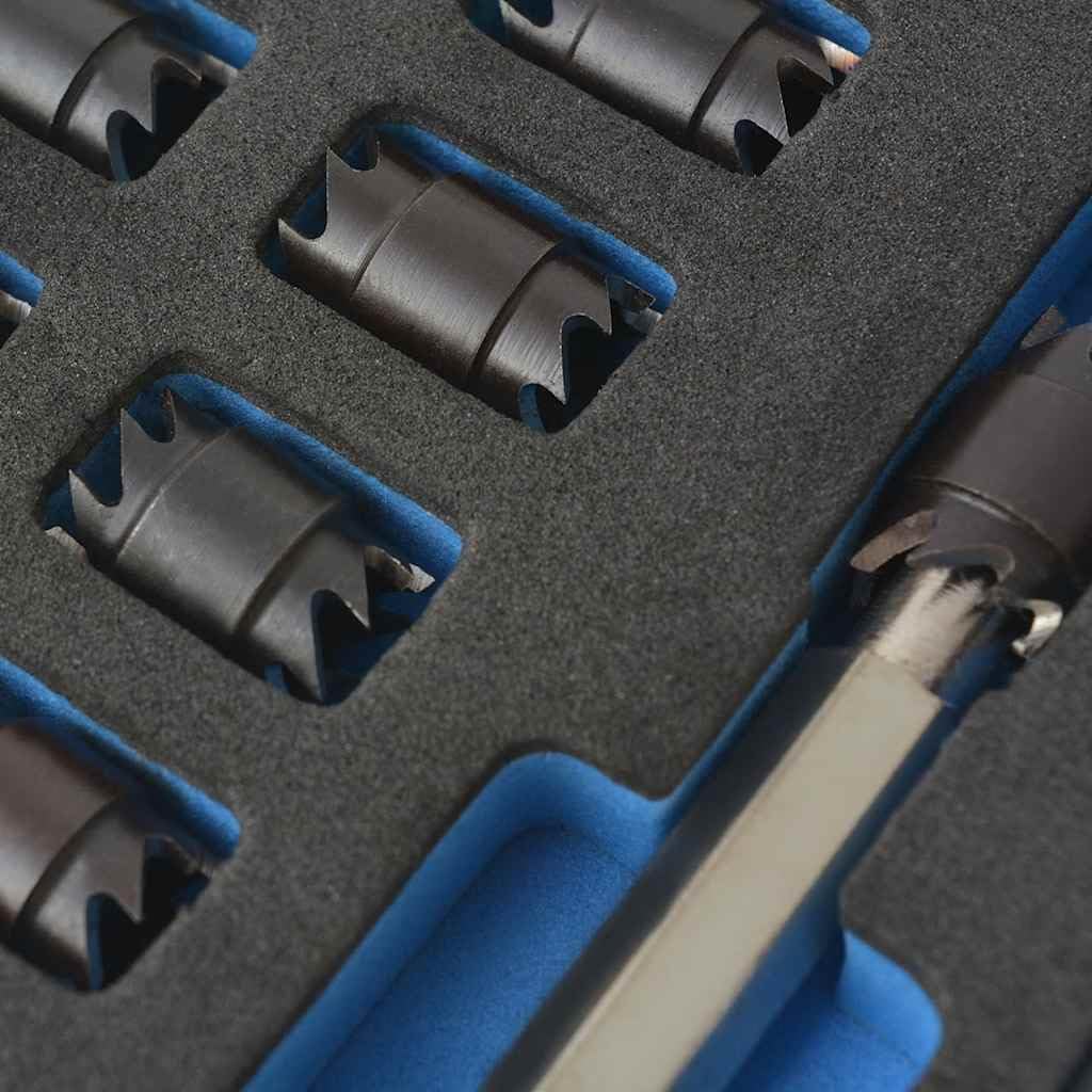 Juego de 13 fresas de punto de soldadura HSS con 10 cabezales de fresado y 2 vástagos de broca en carcasa estable, ideal para reparación, montaje, mantenimiento en taller, garaje, coche y