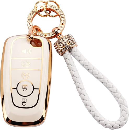 Funda para llavero Nissan con 4 botones de protección de TPU para llave de automóvil con llavero brillante compatible con Nissan Altima Maxima