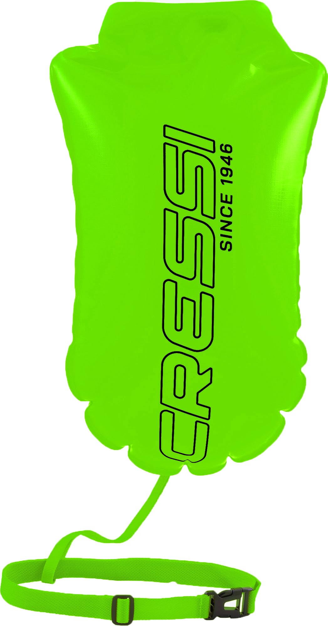 Cressi Glide Swim Buoy - Fluo, 28L - High-Visibility Signalling for Open Water Swimming - Internal Dry Storage for Swim Snorkel Accessories - Adjustable Waist Strap for Stability