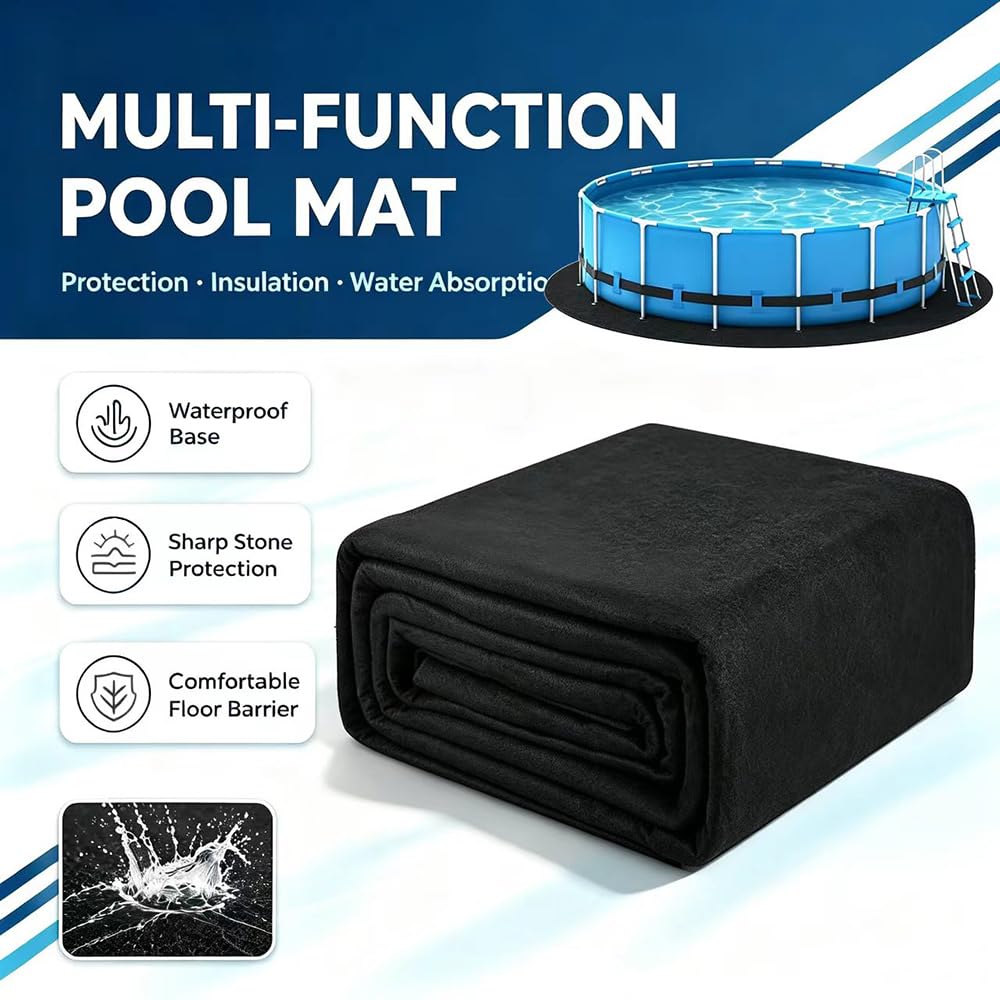 Anyingkai Tapis de Sol pour Piscine Ronde 4m, Tapis Piscine Hors Sol AntidéRapant et Ultra Absorbante, Pliable Tapis sous Piscine Hors Sol, Tapis Spa pour L'extérieur et L'intérieur