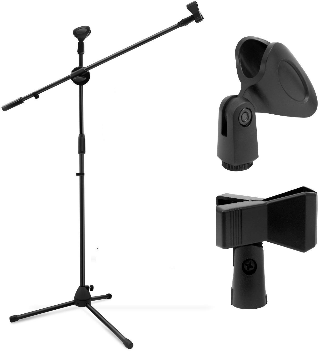 DEVICE OF URBAN INFOTECH Leg Boom Double Microphone Stand Adjustable Mic  Stand with Mic Clip Holder Condensers Mic Stand for Singing Studio