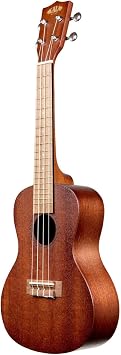 Kala Brand Music 15C Satin Mahogany Concert Ukulele Bundle with Bag, Tuner, Strap, and Strings (KA-15C-BNDL2006), Light Mahogany Stain