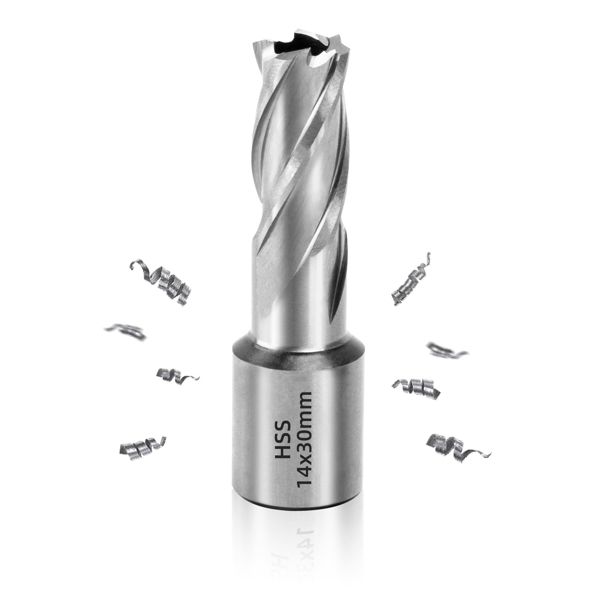 ITSOGOO Ø 14 mm Annulaire Fraise à Carotter HSS, Shank Weldon 19 mm Diamètre,Profondeur de Coupe : 30 mm, Embout Creux en Métal pour Perceuses Magnétiques et Fraiseuses
