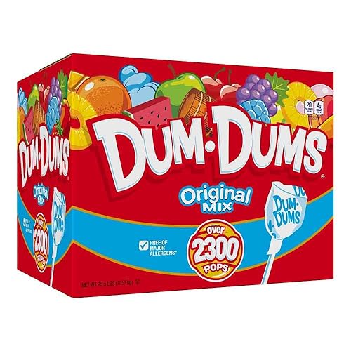 Dum Dums Original Mix 2,300 Count Box- All-Time Classic Flavors - Bulk Suckers, Lollipops Individually Wrapped, Candy Mix Variety Pack - Bulk Easter Candy for Classroom and Work