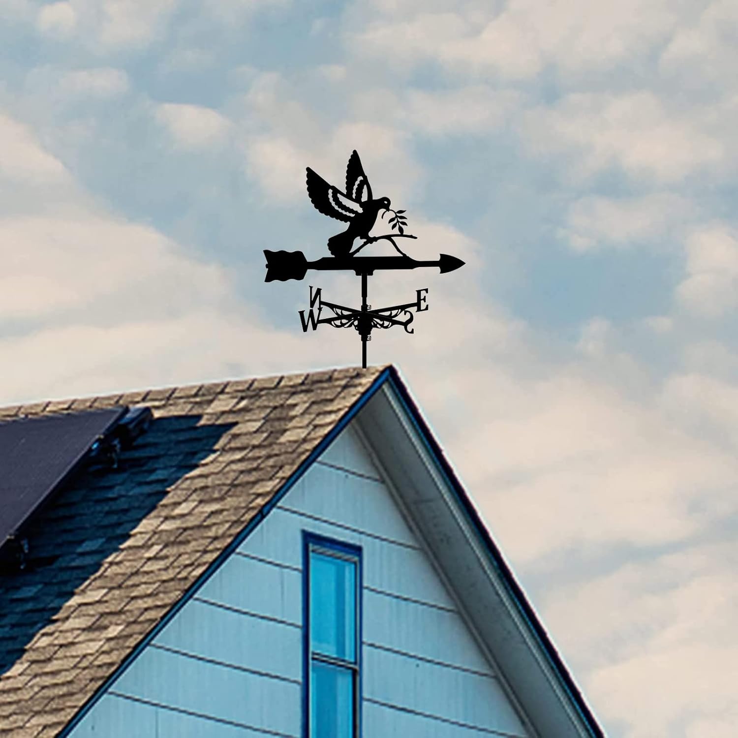 Weathervane,Animal Metal Weather Vane, Dove of Peace Weathervanes, Courtyard Decor Cast Iron Farm Wind Vane, Outdoor Wind Direction Indicators (Color : Style 1)