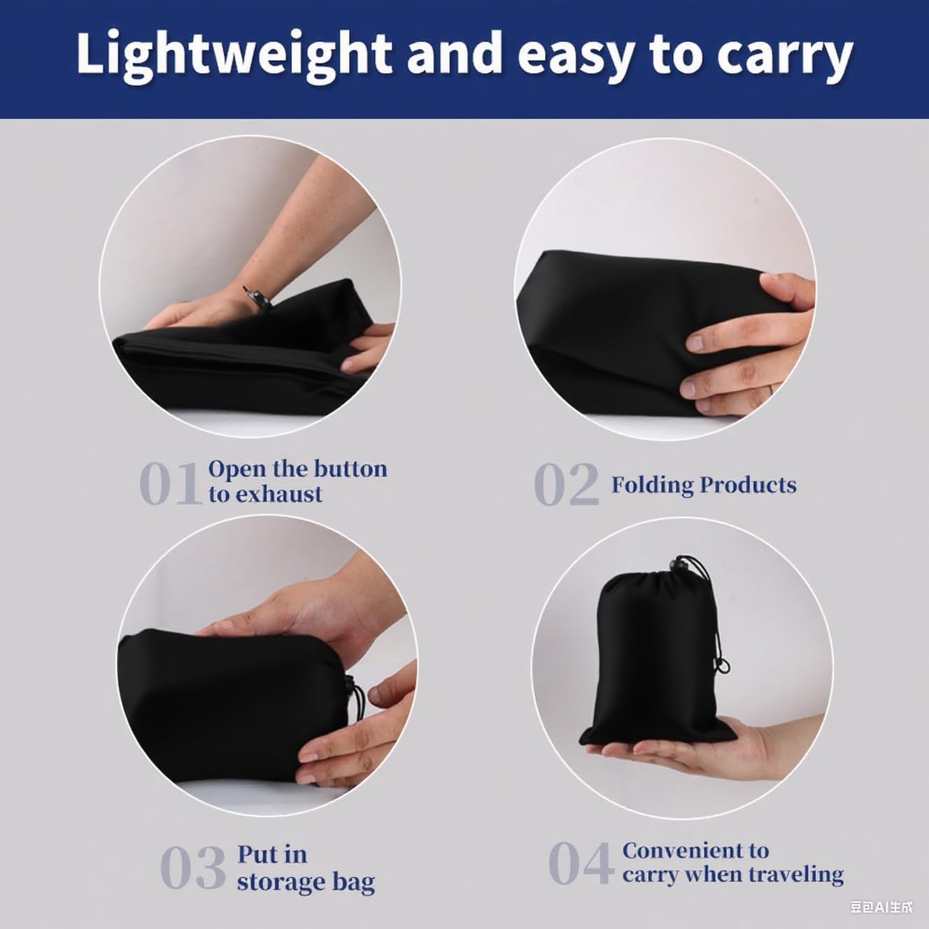 Neck Pillow Airplane Pillow for Long Flight,airplanesleep Support,Airplane Sleeping Support, Inflatable Pillow for Flights, Travel Essentials Neck Pillows for Airplanes - Image 5