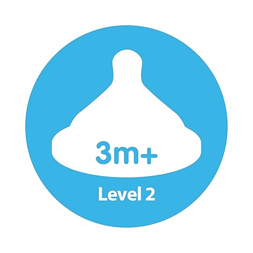 Miniatura 3 de Dr. Brown's Natural Flow Level 2 - Pezón de silicona para biberón de cuello ancho, flujo medio, 9.8 ft+ y nivel de flujo natural 2 Boquilla estrecha