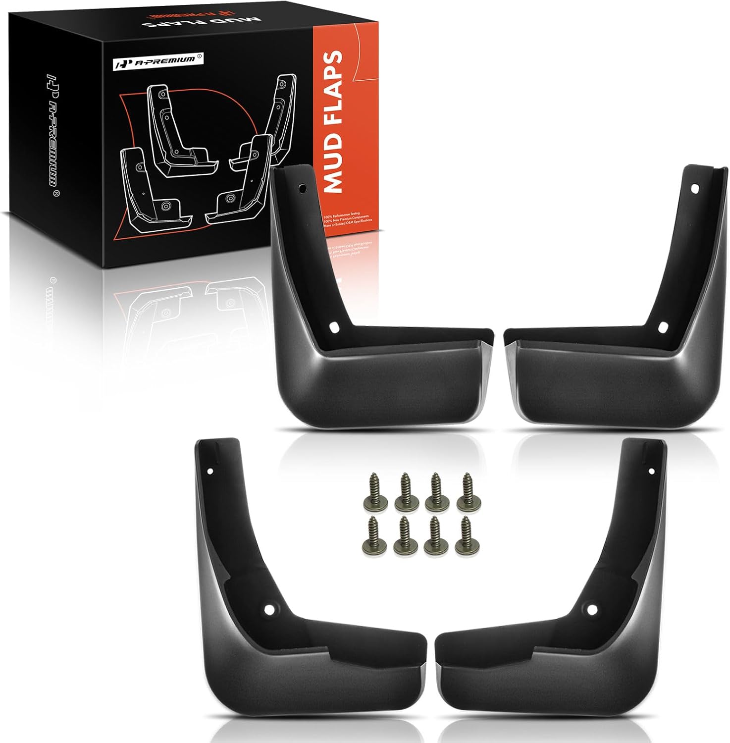 A-Premium Mud Flaps Set of 4 — Direct-Fit Splash Guards for Sedan