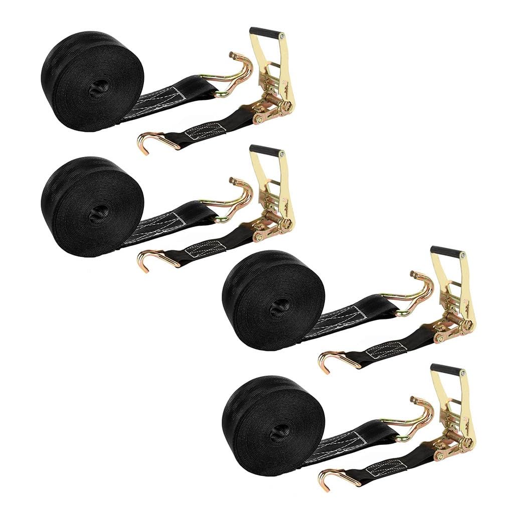 4 Stück Spanngurte Mit Haken Ratsche In 5m 5000kg 5T Zweiteilig 50 Mm Ratschengurt Zurrgurte 11023lb Break Strength Für Ladungssicherung Motorrad Kajak Kanu ATV