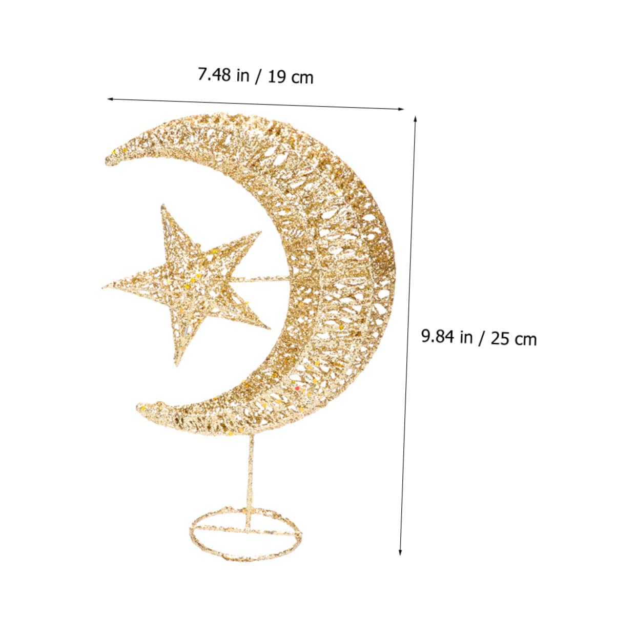 Amosfun 3stücke Glitzernde Weihnachtsbaumspitze Mit Mond Und Stern-Design Für Festliche Dekorationen Und Stimmungsvolle Beleuchtung Kombinierbar Mit -lichtern Nicht Enthalten