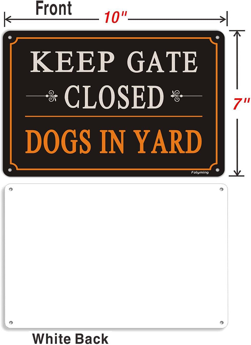 2 Stück 'Keep Gate Closed' Hundewarnschilder – 25,4 X 17,8 Cm, Metall, Reflektierend – Für Zaun, Tor & Garten