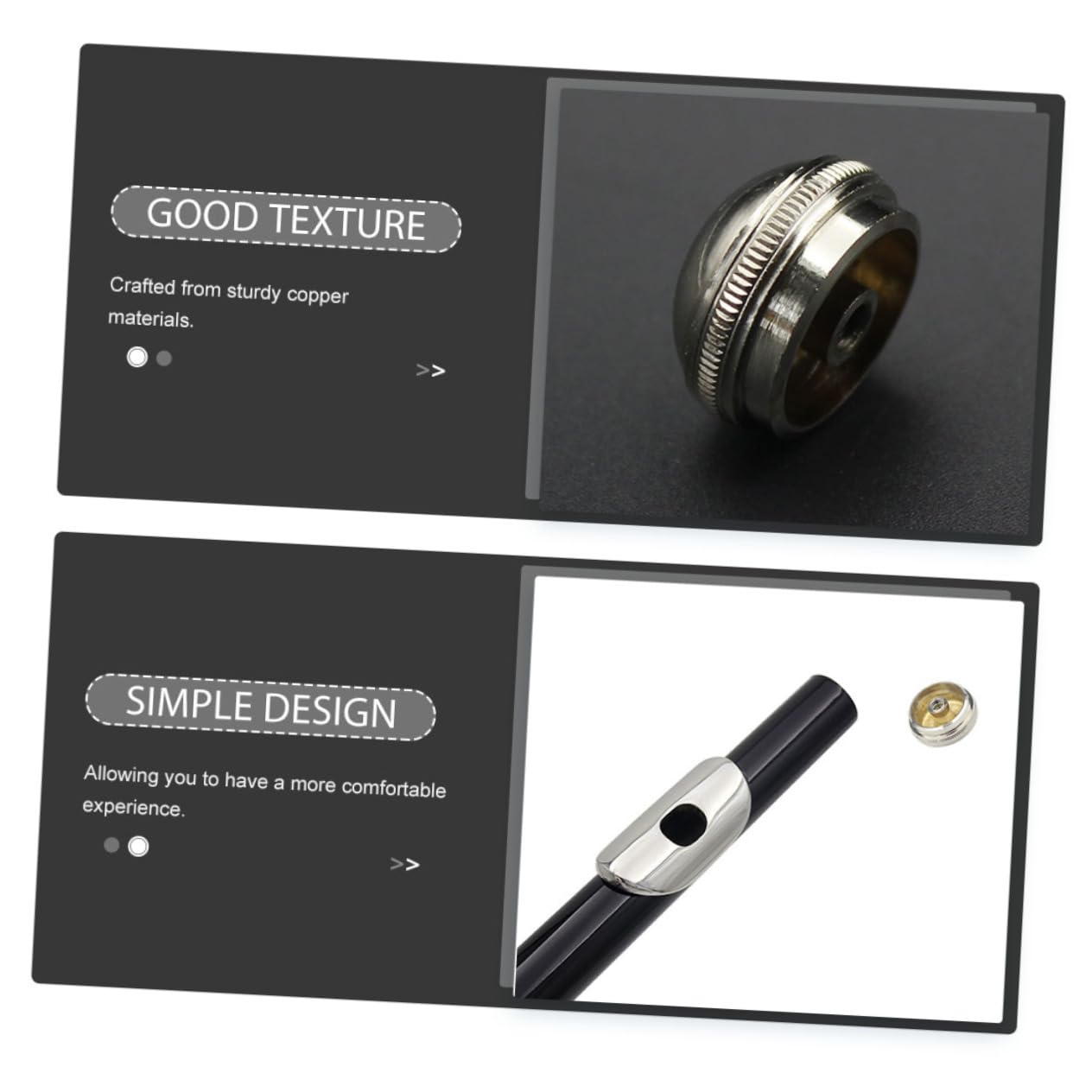 NULYLU Flute Accessories End Cap Screw Cap for Flute Headjoint and Comfortable Fit 2 Pack