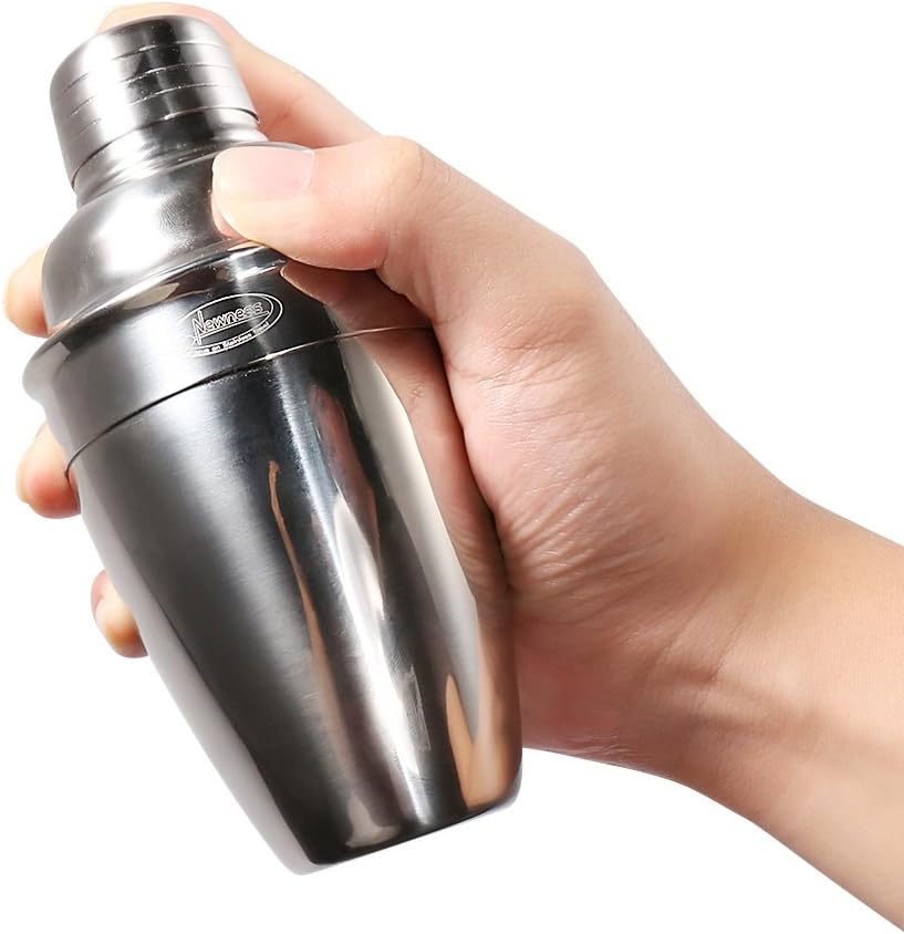 Newness Cocktail Shaker, Stainless Steel Martini Shaker, Drink Shaker Built-in Strainer, Professional Stainless Margarita Mixer, Bartender Kit Gifts, Small, Easy to Carry, Single Martini 8.4oz（250ml)