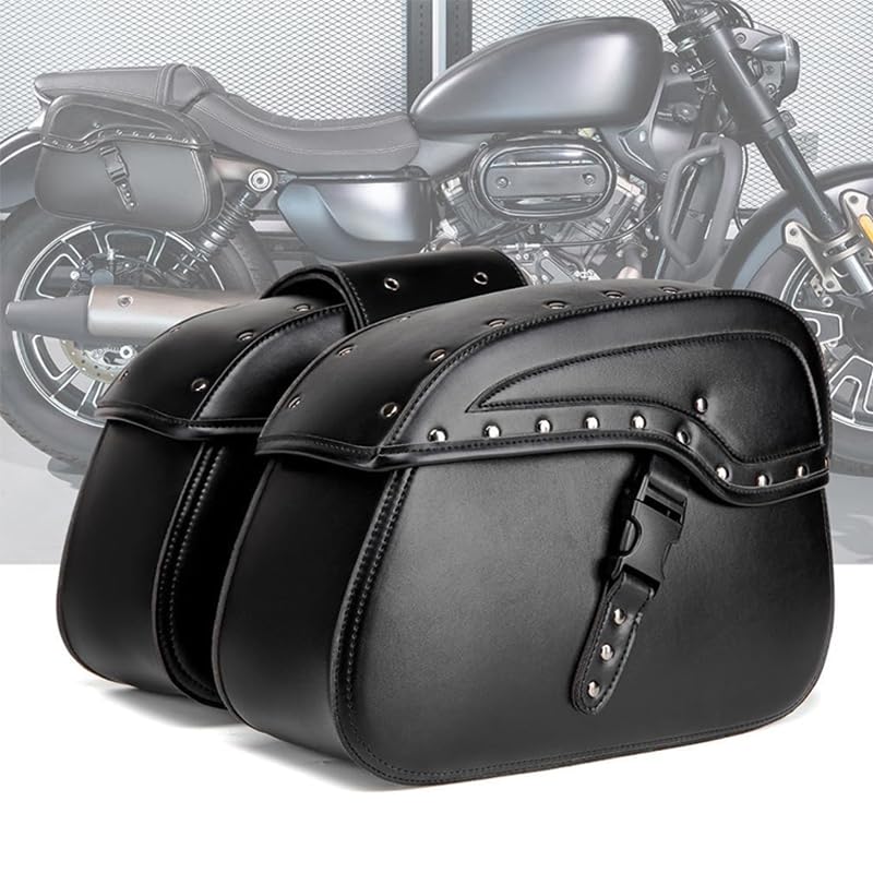 YOFAB 1 Par Alforjas Moto para Kawasaki Z250 Z300 Z650 Z750 Z800 Z900 Z1000 Z1000SX, Bolsa de Sillín de Moto, Maletas Moto Laterales Impermeable para Viaje, Bolsa de Herramientas de Cuero PU,B
