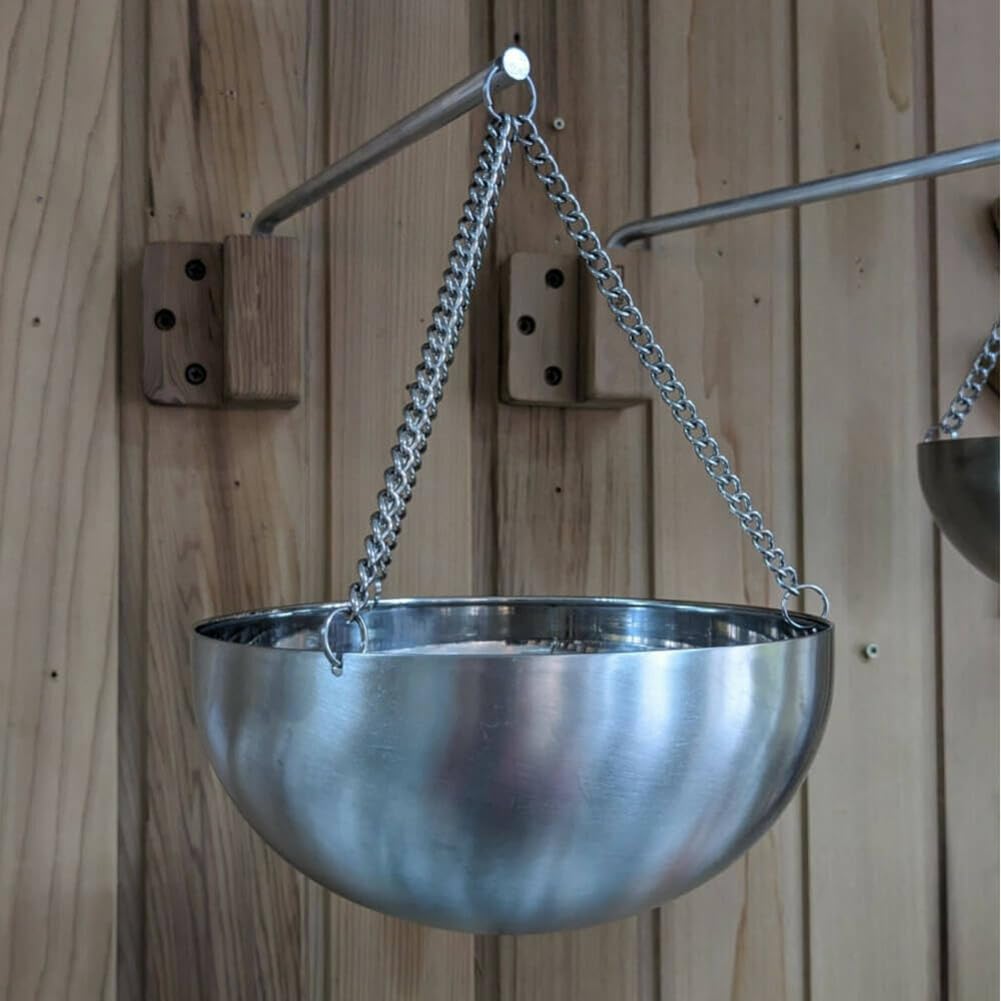 Verdampferschale Sauna, Schüssel Sauna Hängend aux Edelstahl, Sauna Kräuterschale mit Montagezubehör für Sauna Und Spa Aufguss, Geschenkideen