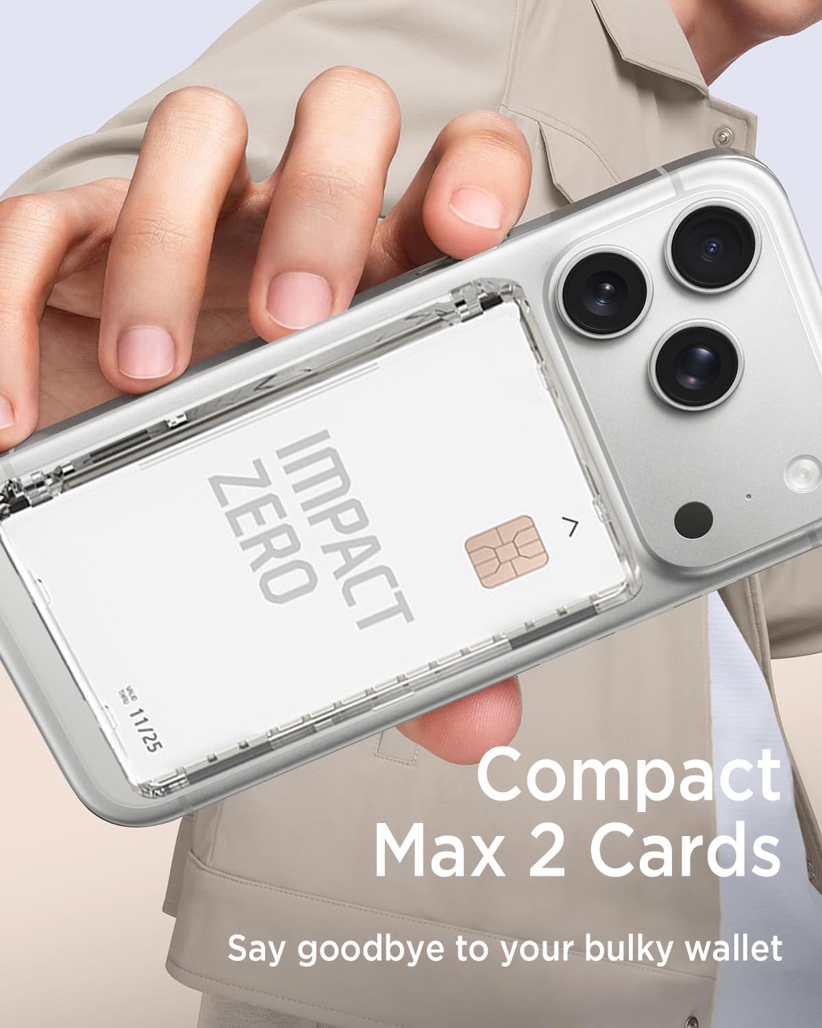 Miimall Magnetisch Handy Kartenhalter für iPhone 17 Pro Max Mag Safe Wallet Stand, Durchsichtig PC Magnetic Wallet Card Holder für iPhone 17 16 15 14/Google Pixel 10 9 8 Serie