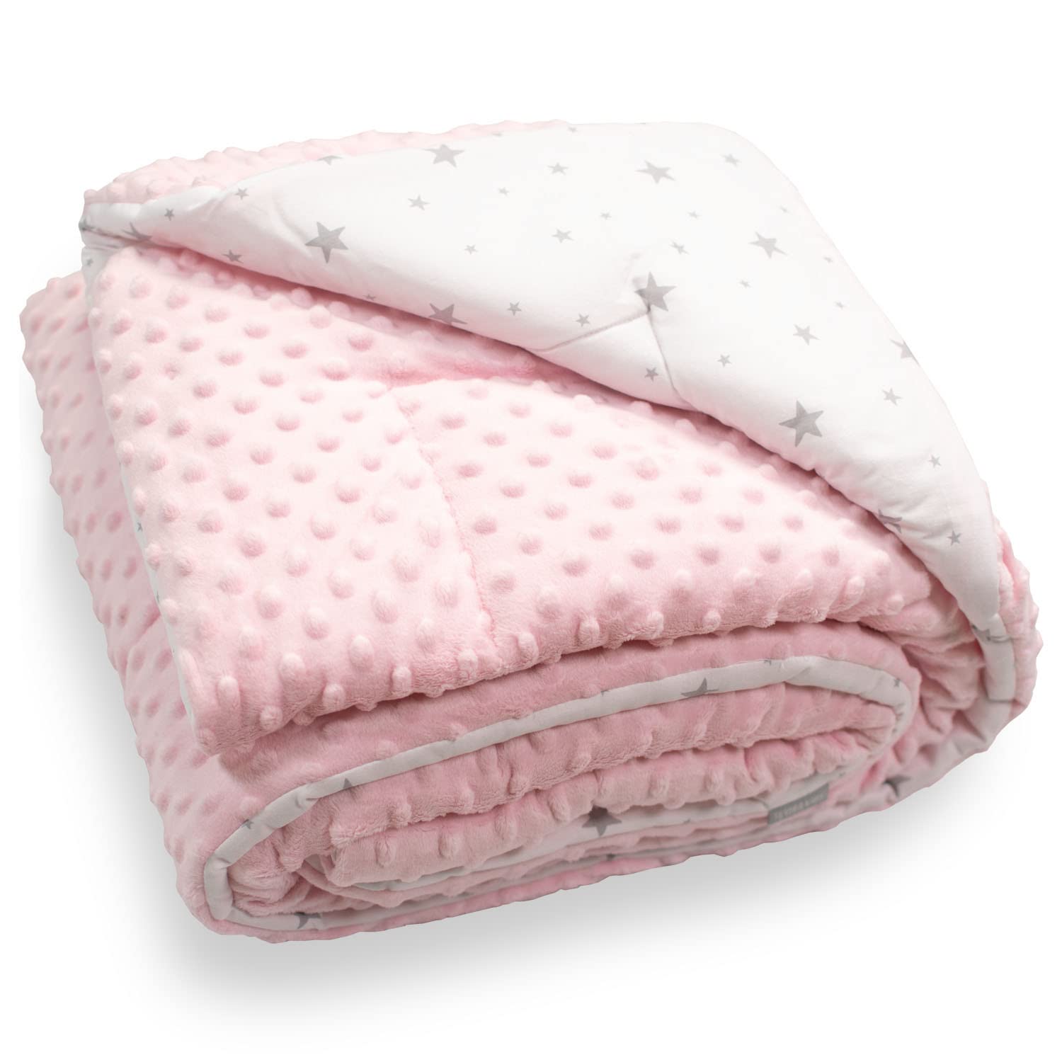 Sevira Kids - Coperta plaid - Bambino e Bambino - Minky - Ultra morbida - Made in Europe - Facile manutenzione - Regalo per nascita - Rosa/Stampa
